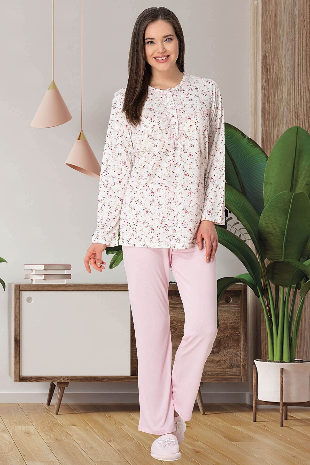 Mecit Pijama Pembe Büyük Beden Kadın Pijama Takımı