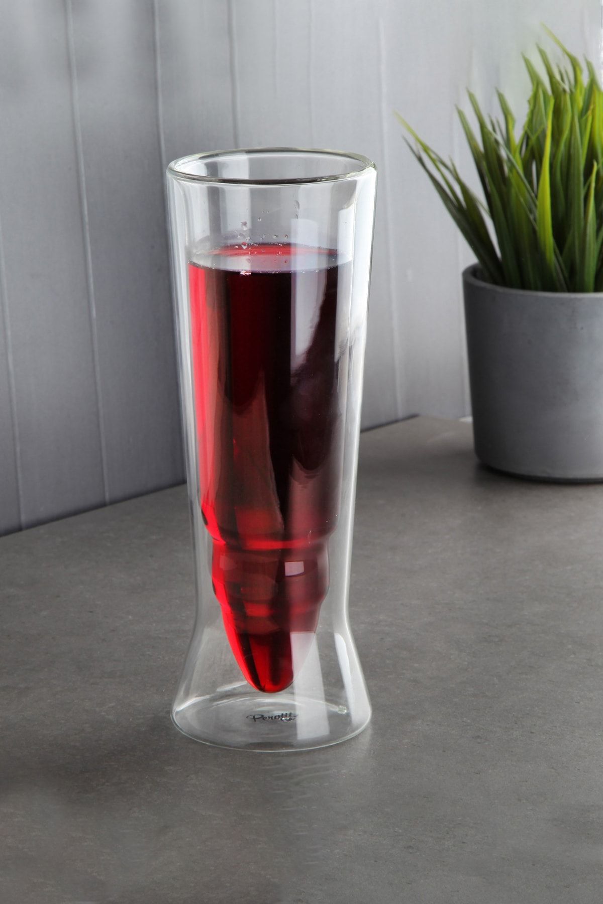 Perotti 13366 Çift Cidarlı Isıya Dayanıklı 370 ml  Su Meşrubat Bardağı