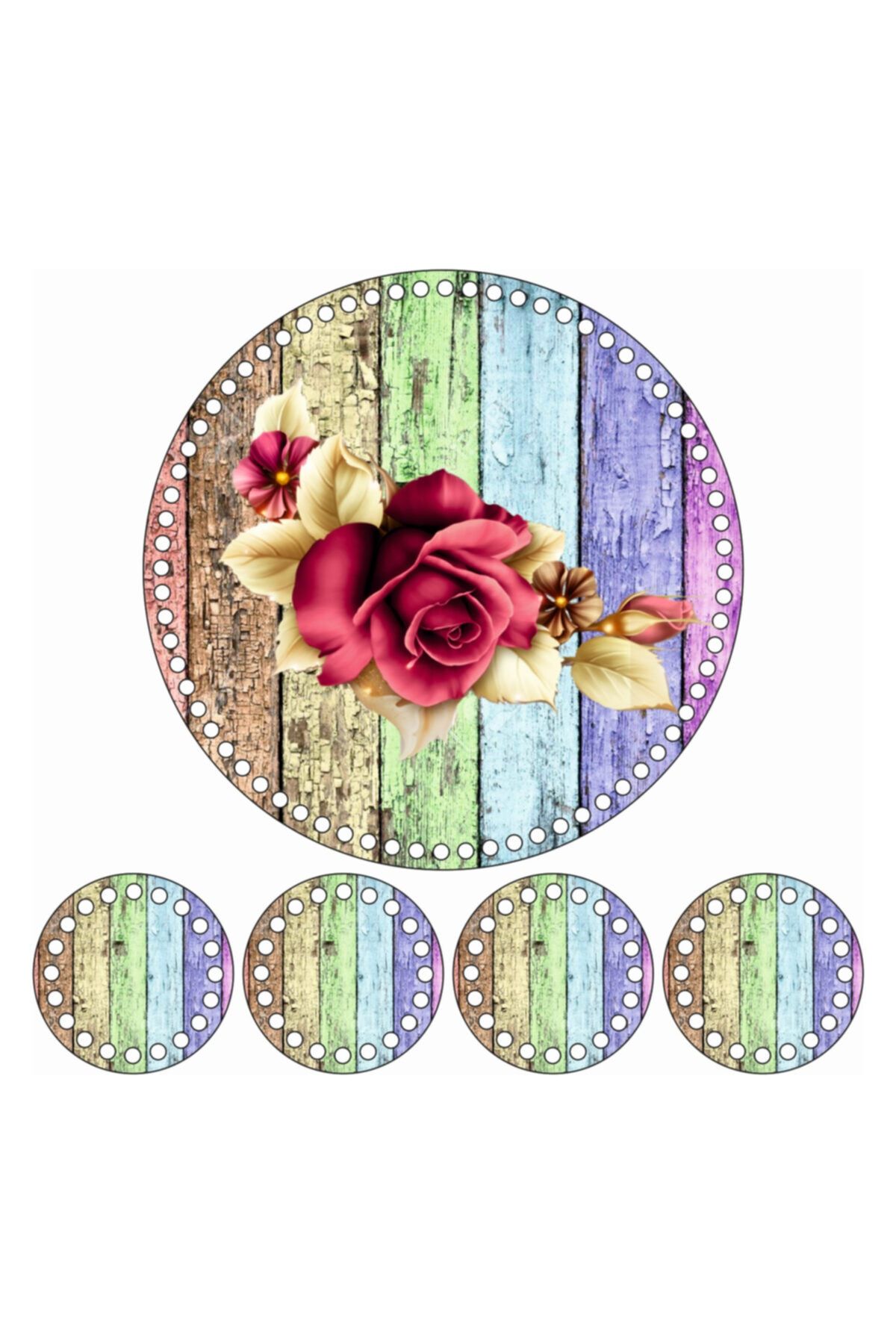 saray lazer Toptan Uv Baskılı Ahşap Taban Model 179 - 30x30set - 24 Adet