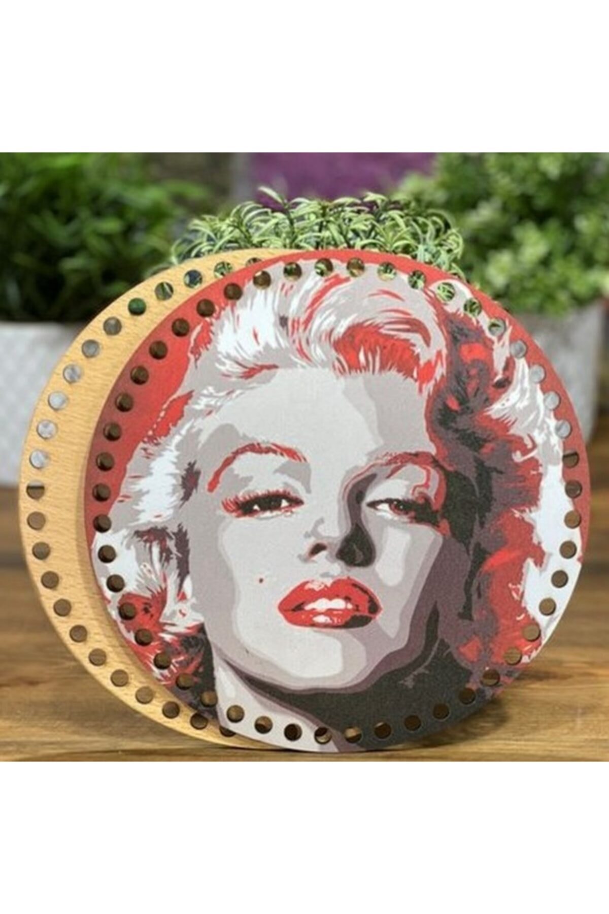 Diva İplik Diva Line Çanta Kenarı Ahşap Baskılı 2'li (çap: 20 Cm) Bck-91