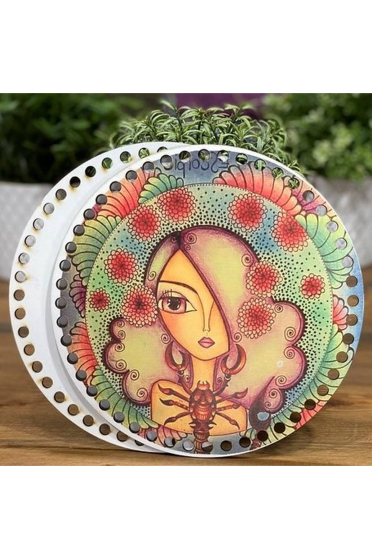 Diva İplik Diva Line Çanta Kenarı Ahşap Baskılı 2'li (çap: 20 Cm) Bck-25