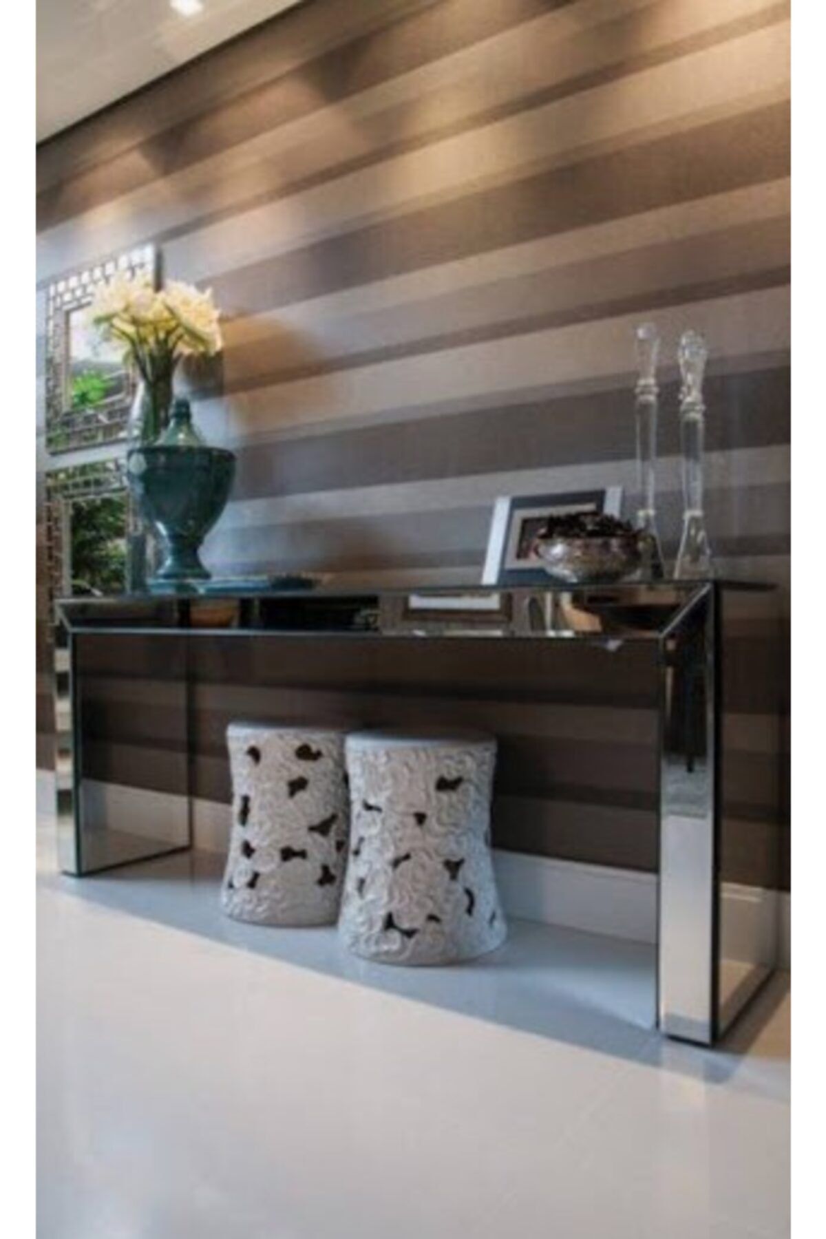 Gençtürk Luxury Füme Aynalı Dresuar 35x128 Yük 72cm