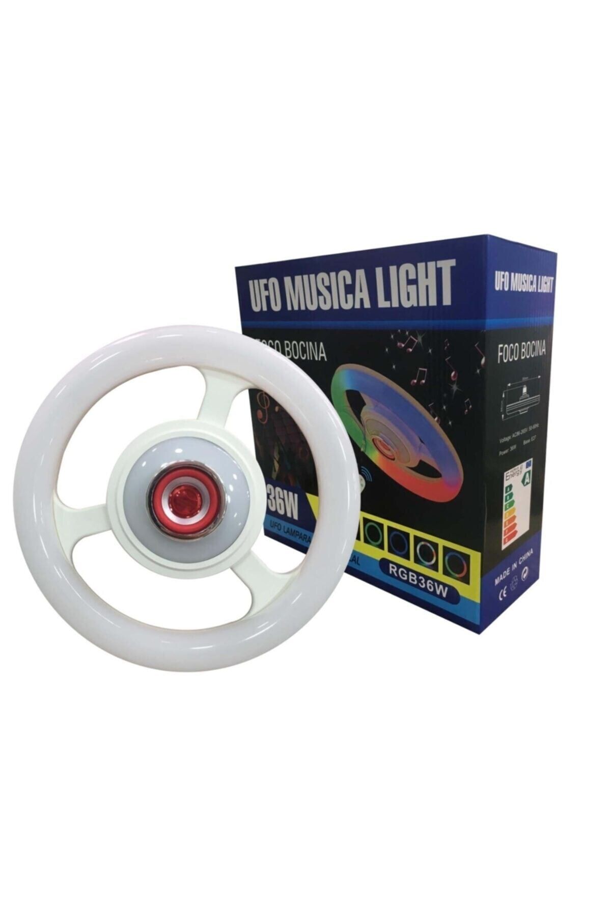 AteşTech Rgb Bluetooth Hoparlör Ufo Led Ampul 36w Duy Tipi (kumandalı) (6 Modlu)