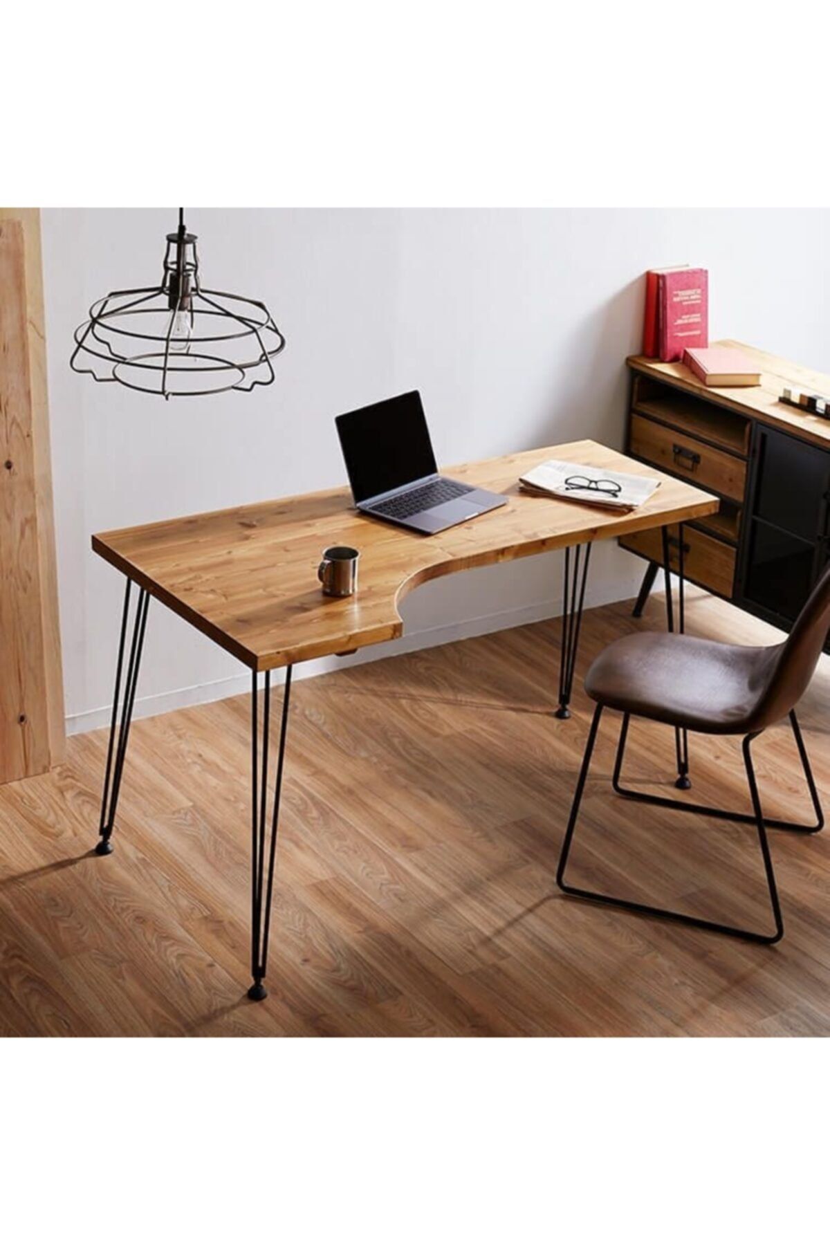 vDecorr Vconcept Ahşap Çalışma Masası Metal Ayarlanır Ayaklı
