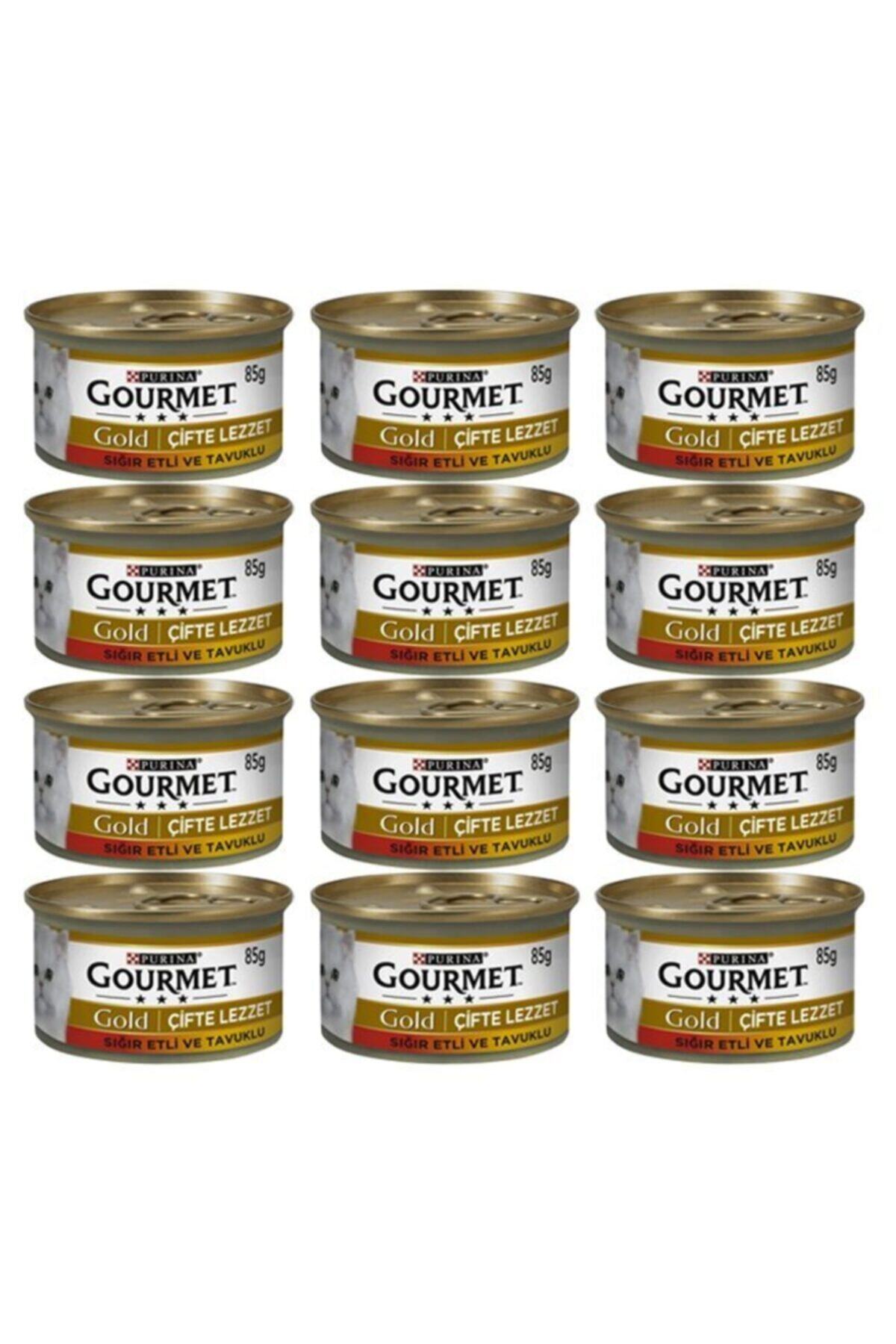 Gourmet Gold Çifte Lezzet Sığır Etli Ve Tavuklu Kedi Konservesi 85 Gr X 12 Adet