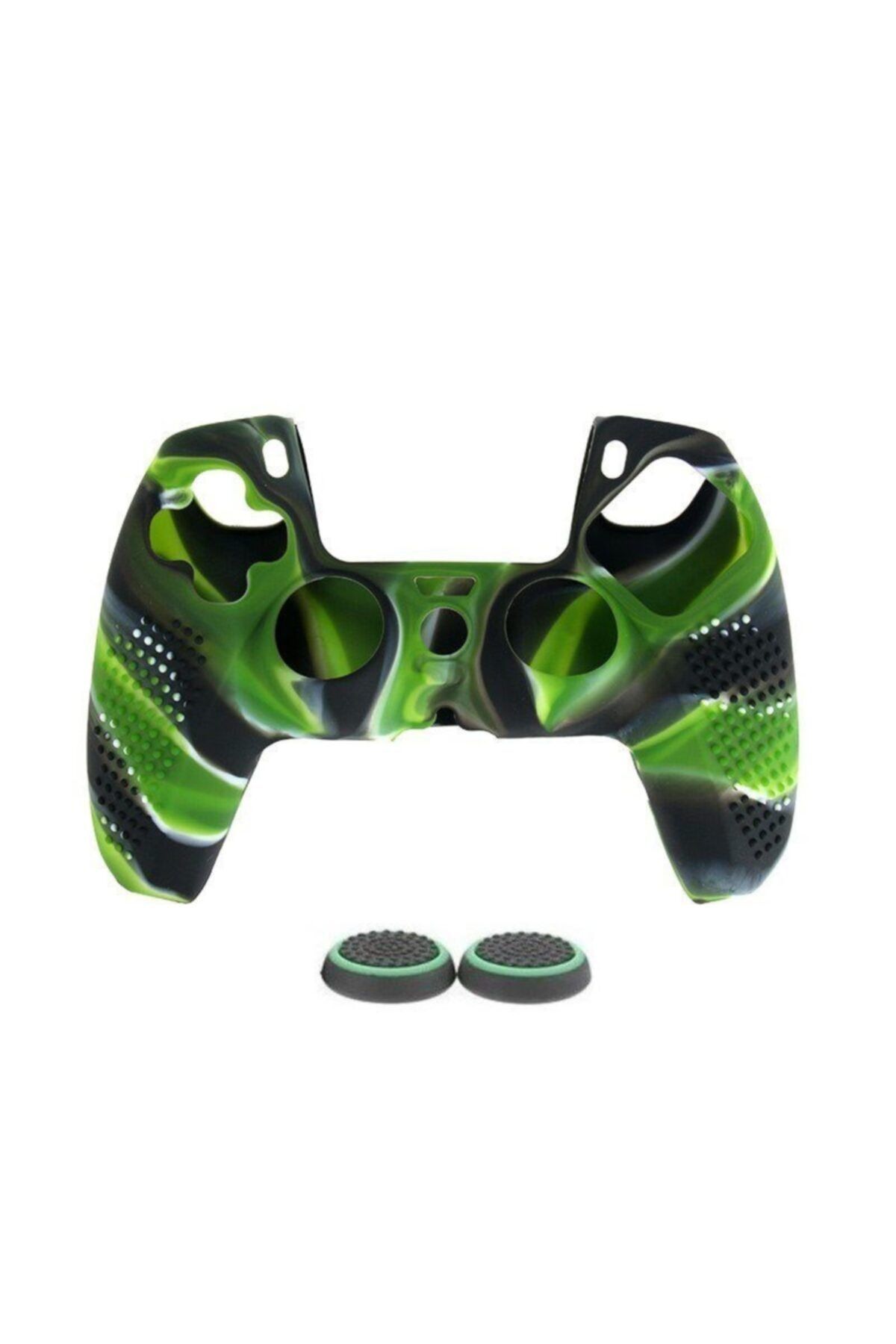 İstoc Trend Playstation 5 Dualsense Gamepad Yeşil Slikon Koruyucu Set, Ps5 Slikon Kılıf Ve Analog Koruyucu