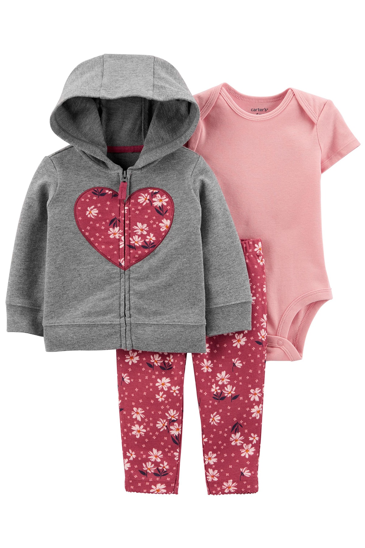 Carter's Çiçek Desenli Kız Bebek Üçlü Takım