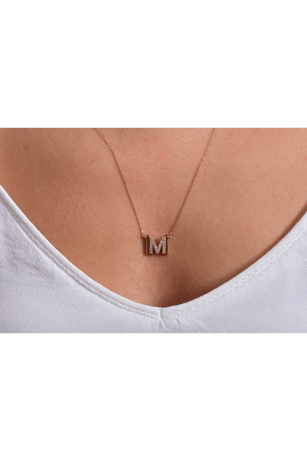 Goza Jewellery Lettera Pırlanta Harf Kolye