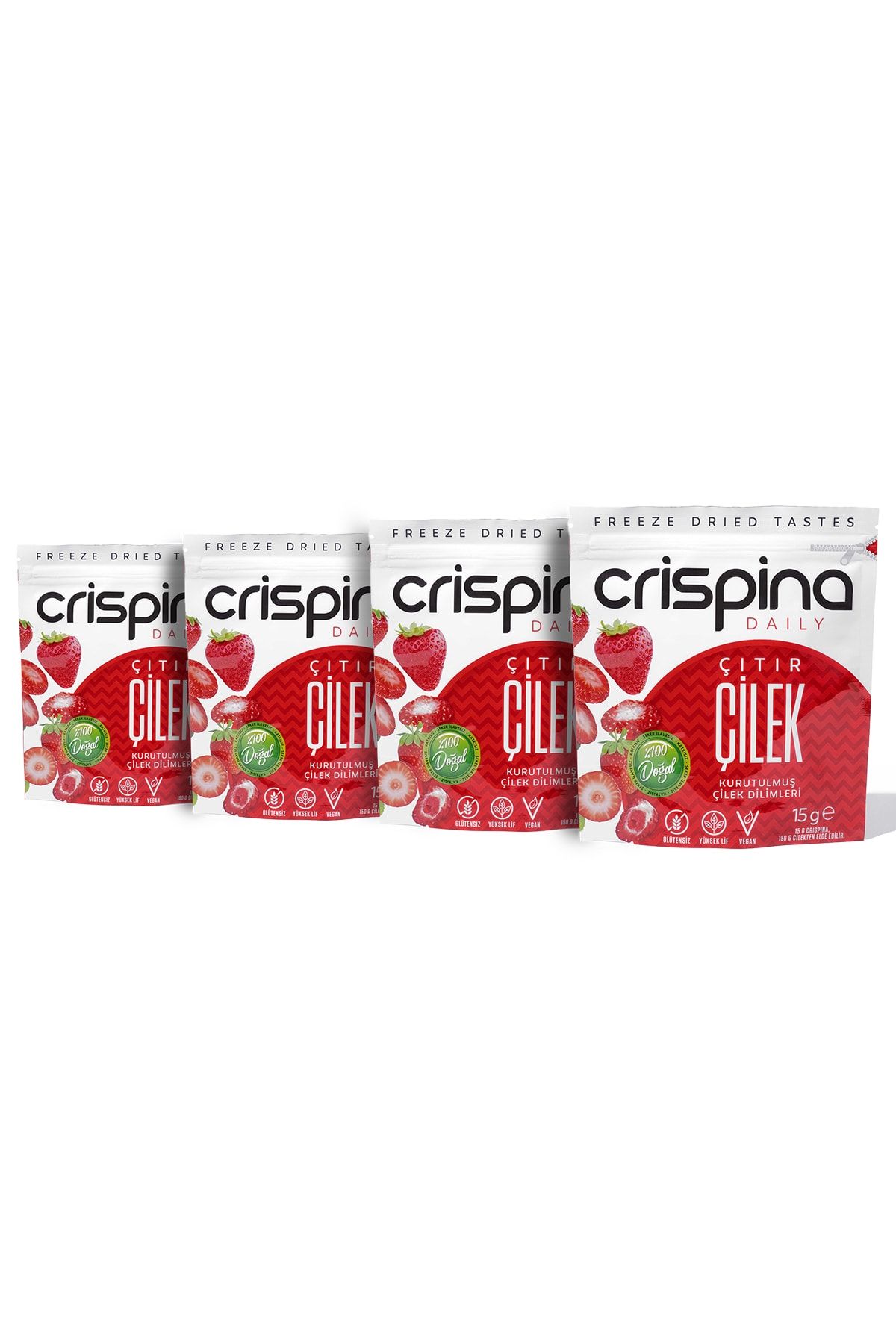 Crispina Çıtır Çilek 4'lü Paket (freeze Dried) Glutensiz , Vegan , %100 Doğal , Katkısız
