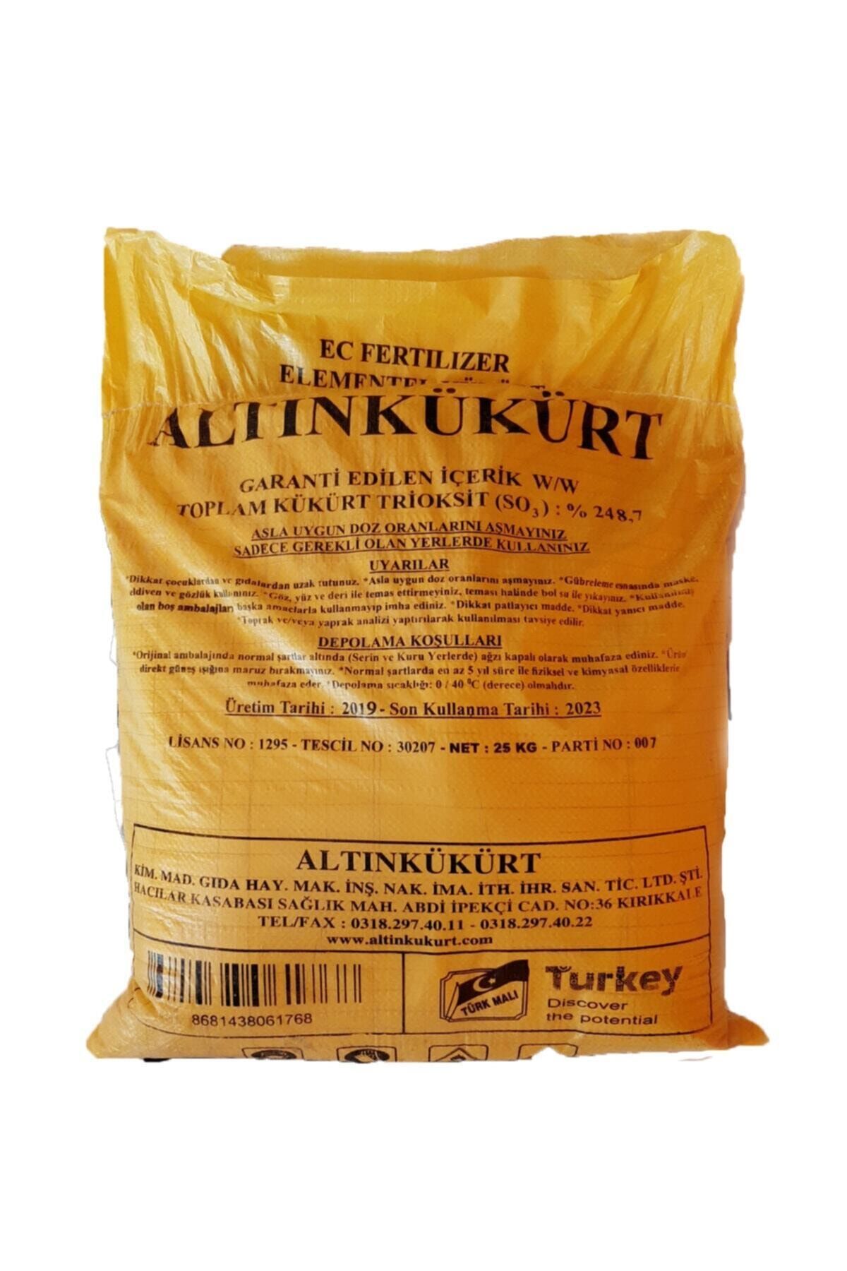 altınkükürt Altın Kükürt Elementel Toz Kükürt 25 kg