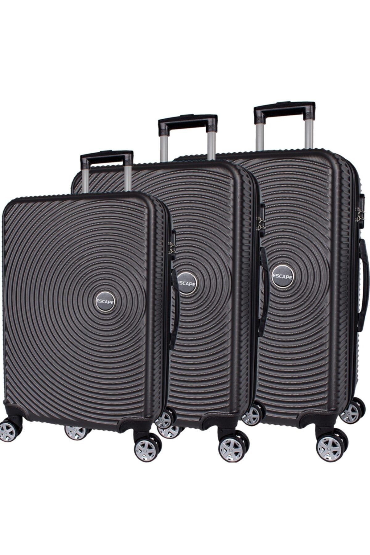 ESCAPE 072 Unisex Antrasit 3'lü Valiz Seti