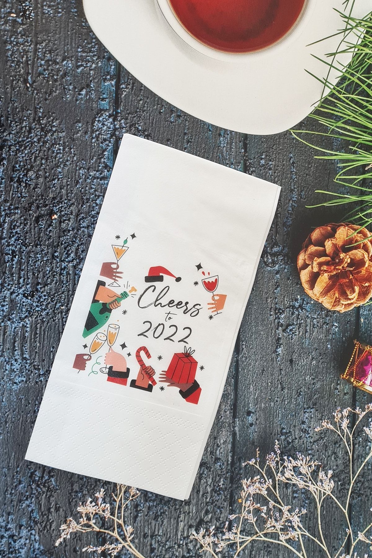 PEKSHOP Cheers To 2022 Yazılı Yılbaşı - Yeni Yıl Peçetesi