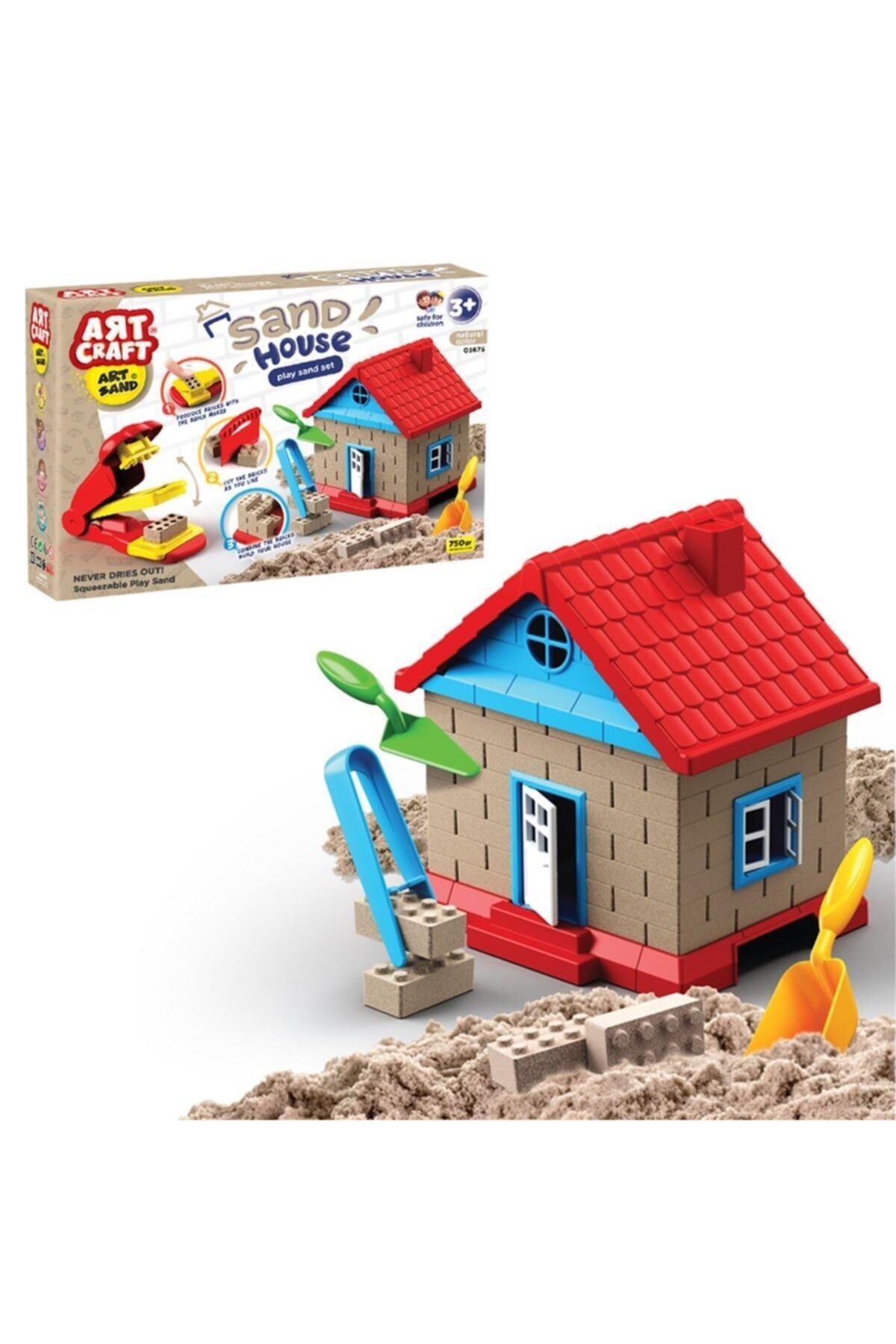 DEDE Art Craft Inşaat Kinetik Kum Ev Seti 750 Gr.