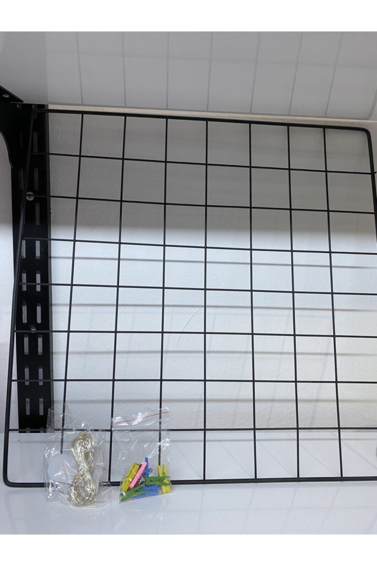 MY CLoSeTTe Işıklı Tel Pano 10 Adet Mini Mandal 3 Metre Pilli Led