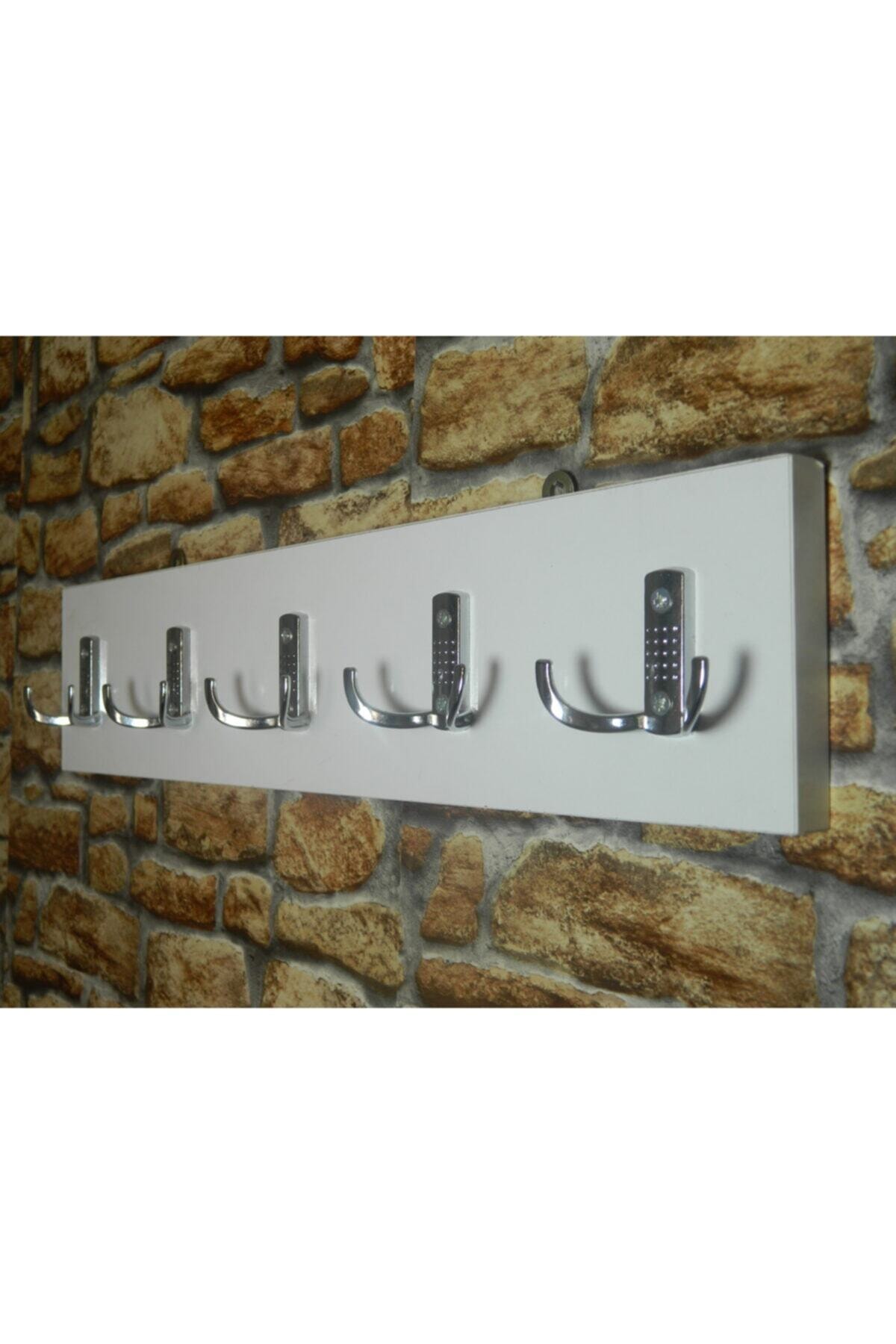 HANAHŞAP Ahşap Duvar Askısı Metal 10'lu Beyaz