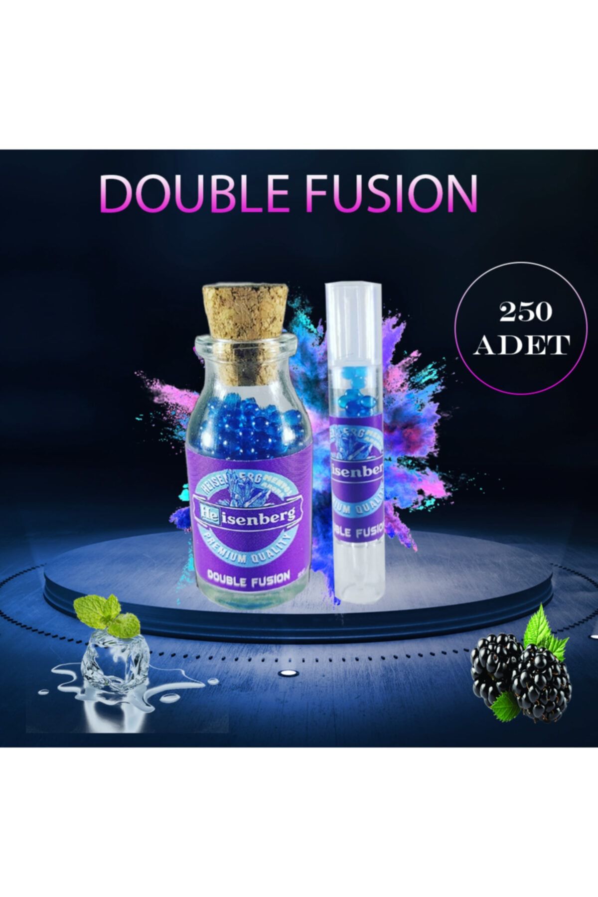 heisenberg Mentol Topu 250 Adet Double Fisuon( Böğürtlen/nane)+aplikatör Hediye