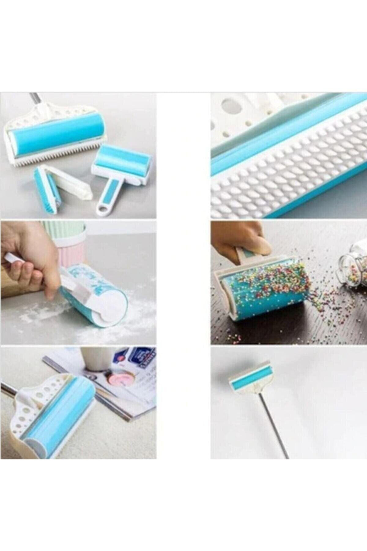 Jetcom Yıkanabilir Tüy Ve Toz Toplama Rulosu Sticky Lint Roller Süper Set 4 Parça 3 Adet Rulo
