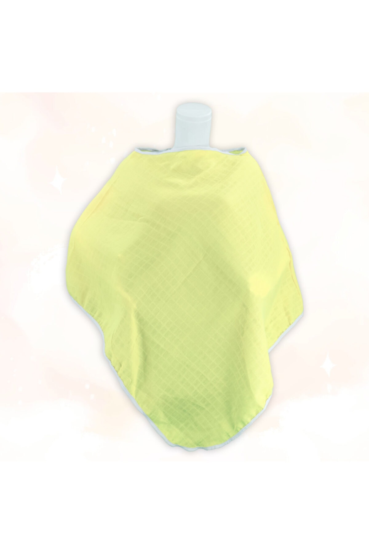 Ponçikya Organik Pamuk Müslin Panço Emzirme Örtüsü / Önlüğü - Düz Sarı