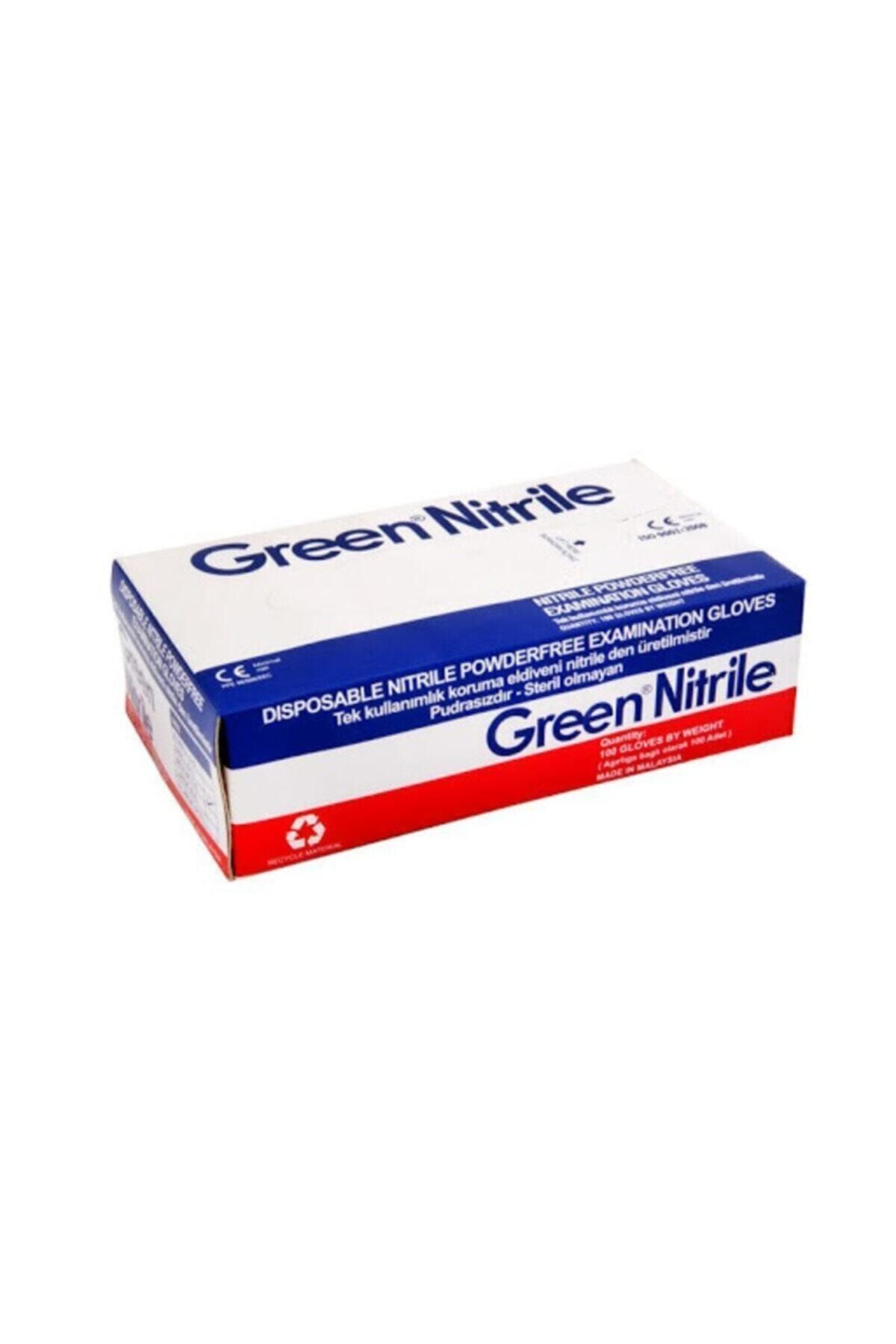 Green Mavi Nitril Pudrasız Eldiven Medium 100lü