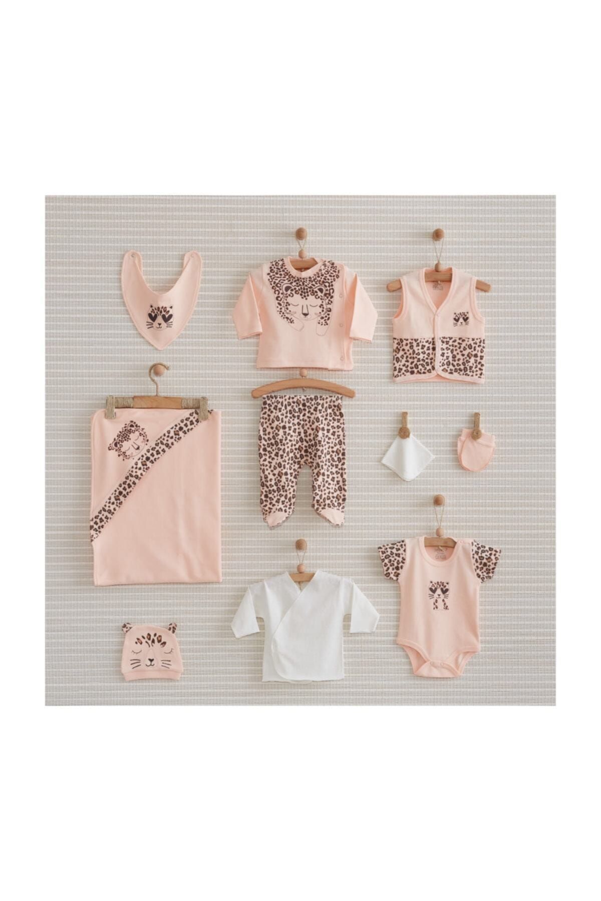 Nenny Baby Leopar Desenli Bebek 10'lu Hastane Çıkış Zıbın Seti