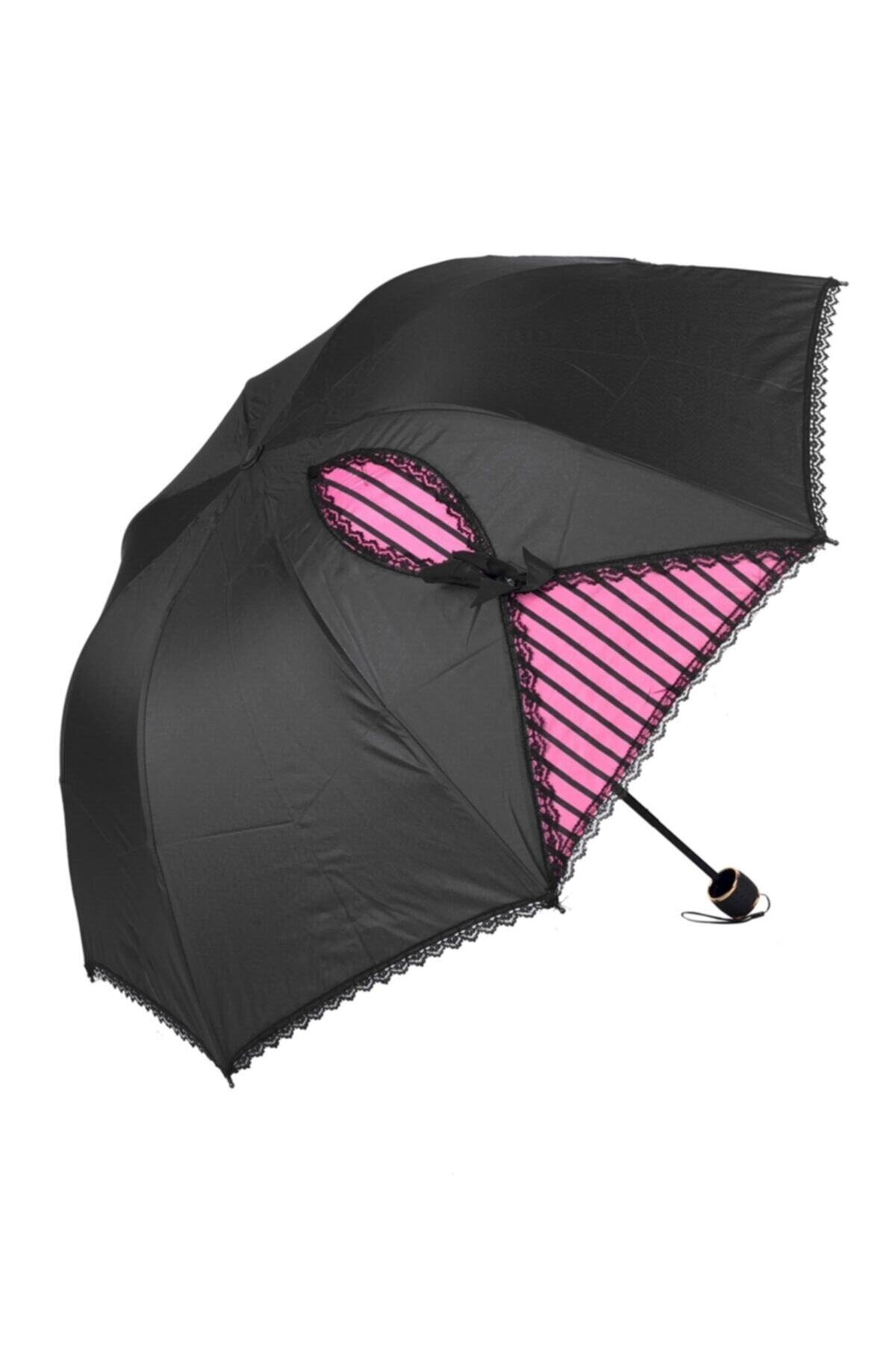 Marlux Siyah Fiyonklu Kadın Şemsiye M21mar353r001