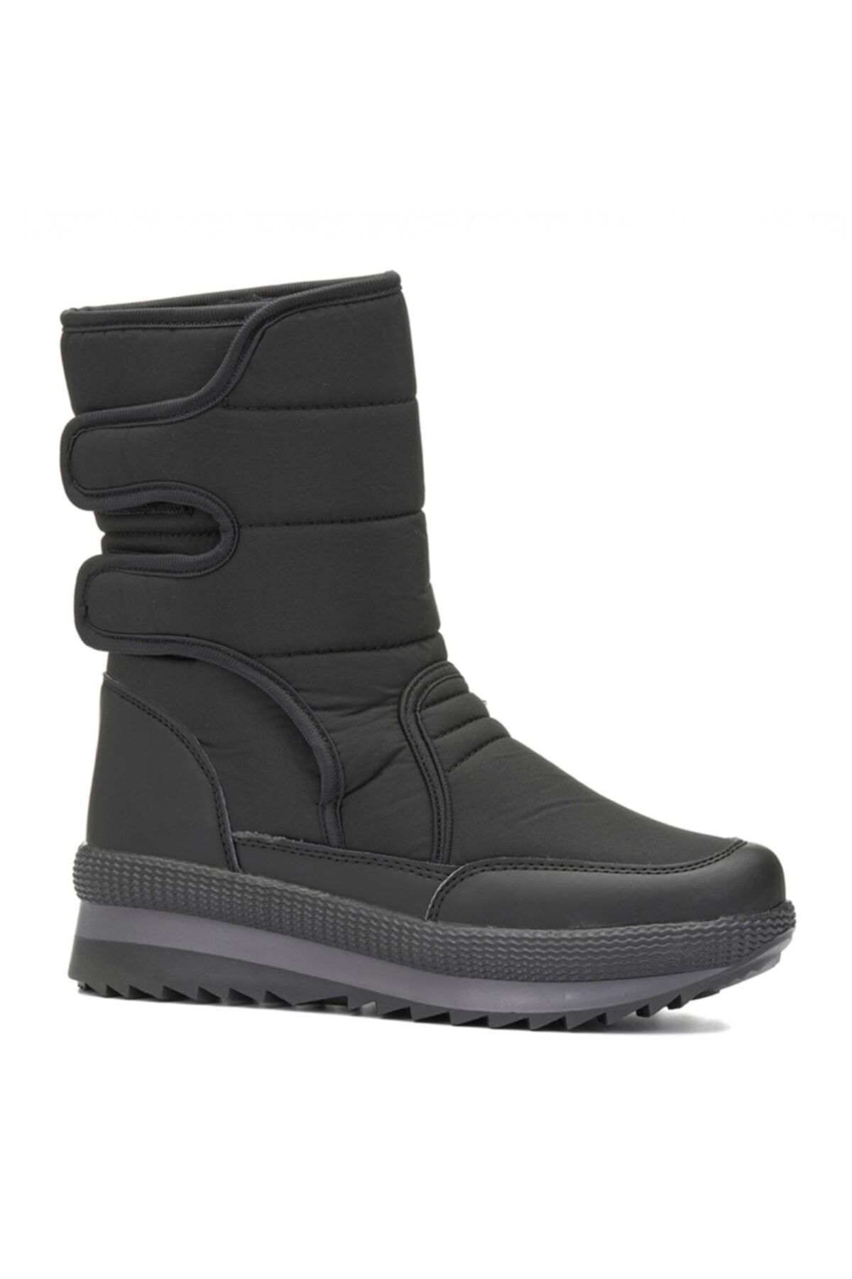 MAGIC SHOES Unisex Kar Botu Siyah Kaymaz Taban Içerisi Kürklü