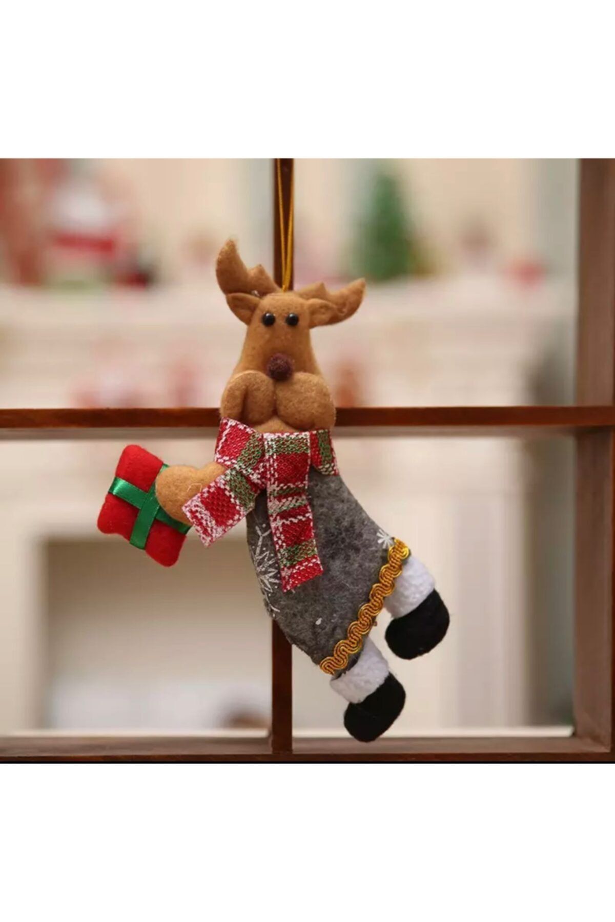 QUEEN AKSESUAR Yeni Yıl Yılbaşı Özel Hediye Paket Santa Noel Baba Geyiği Koleksiyonluk Büyük Peluş Çam Ağacı Geyik