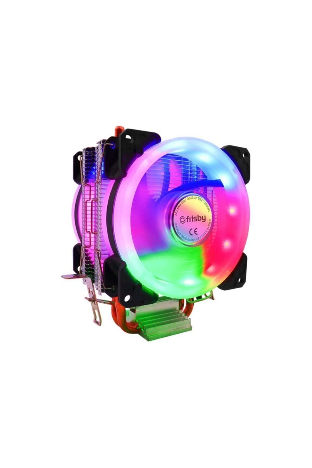 FRISBY Fcl-f1322c Çift Fanlı 2x Bakır Borulu Kule Tipi Rainbow Işlemci Fanı Amd / Intel Uyumlu