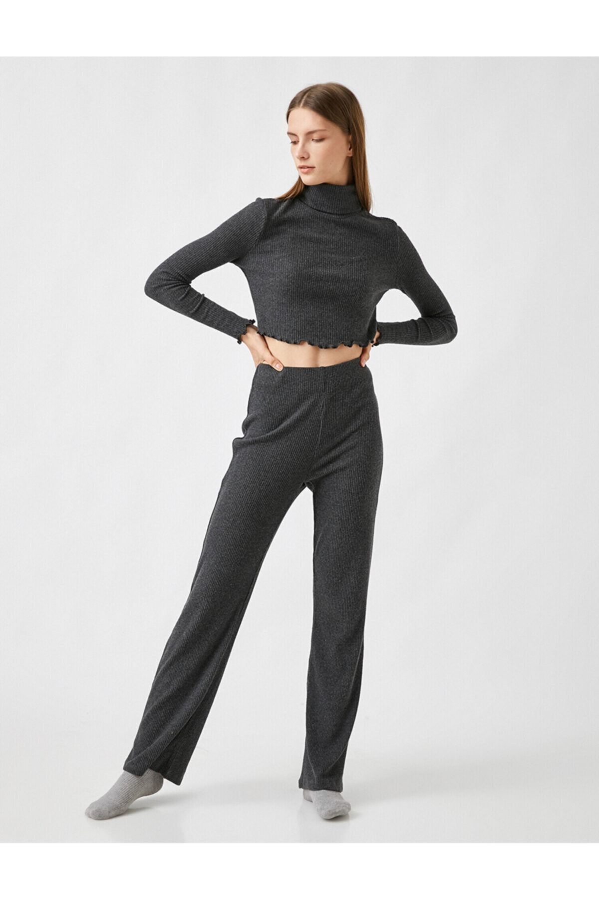 Koton Beli Lastikli Geniş Paça Pijama Altı