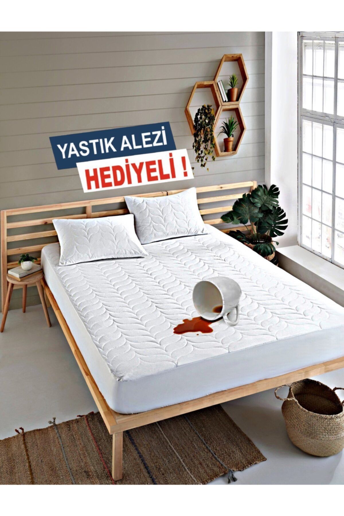 ONATEKS Kapitone Fitted Sıvı Geçirmez Yatak Koruyucu Alez