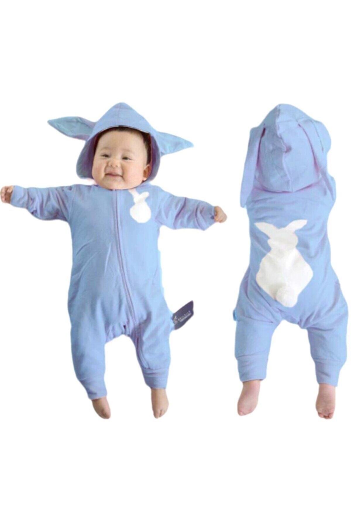 Bebelive Tavşanlı Bebek Tulum Mavi