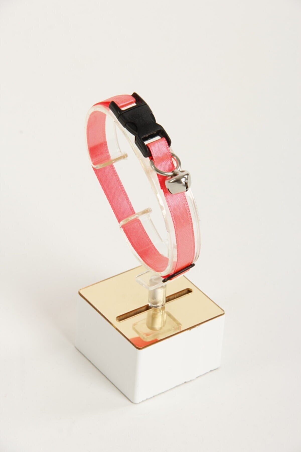 GND Gacalpet Ayarlanabilir Pembe Şık Tasarım Kedi Tasması Organik 1cmx33cm Gclcat13