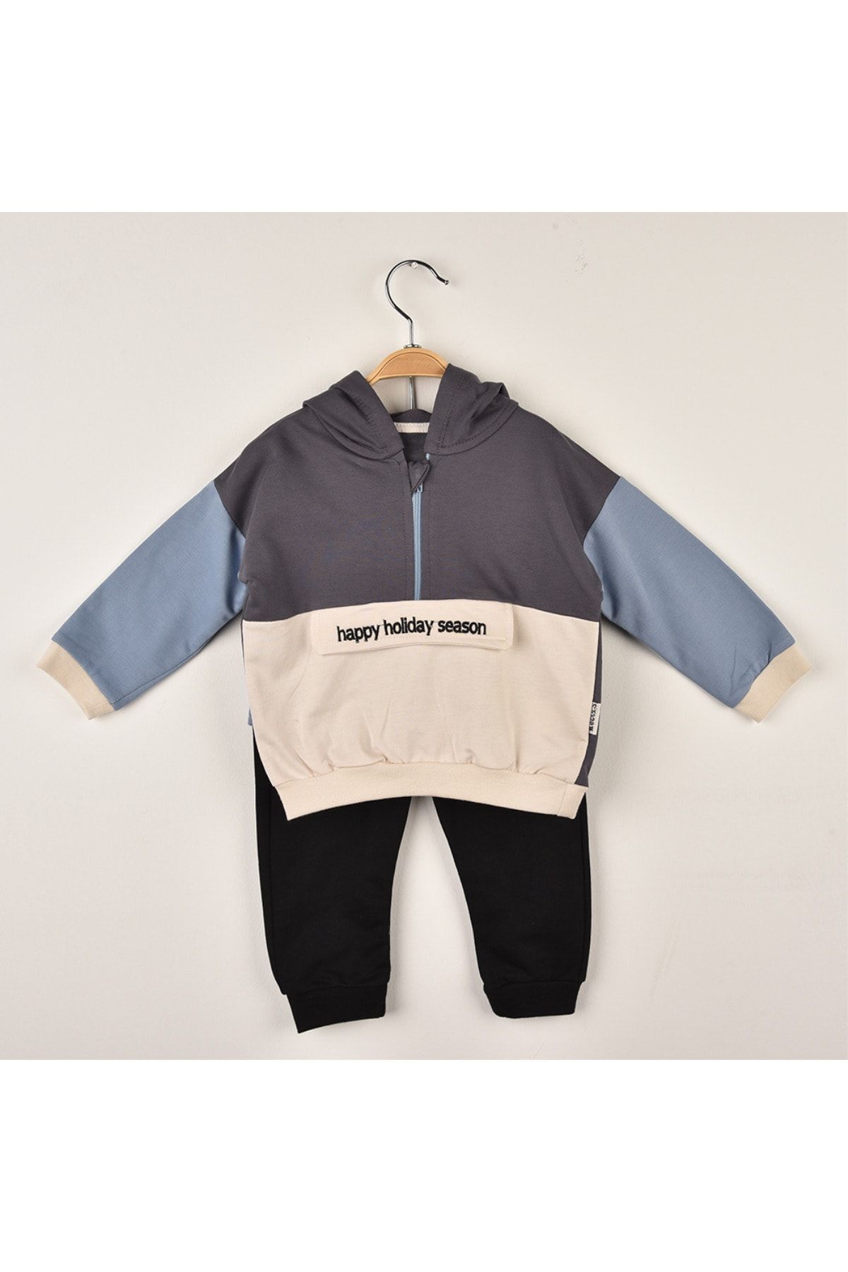 Necix's Bebek Happy Holiday Kapüşonlu Ikili Takım-denim