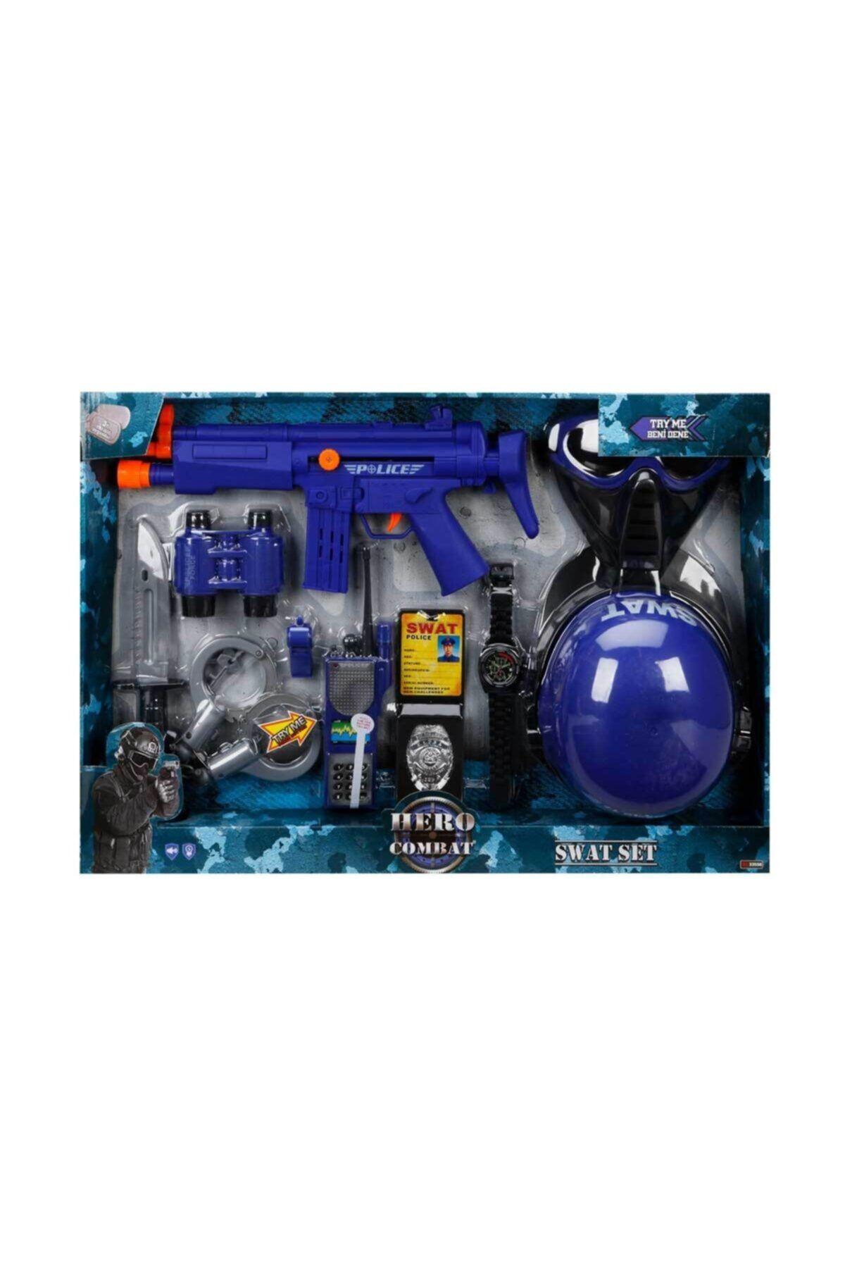 Sunman Sesli Işıklı Kasklı Maskeli Polis Silah Set 13355