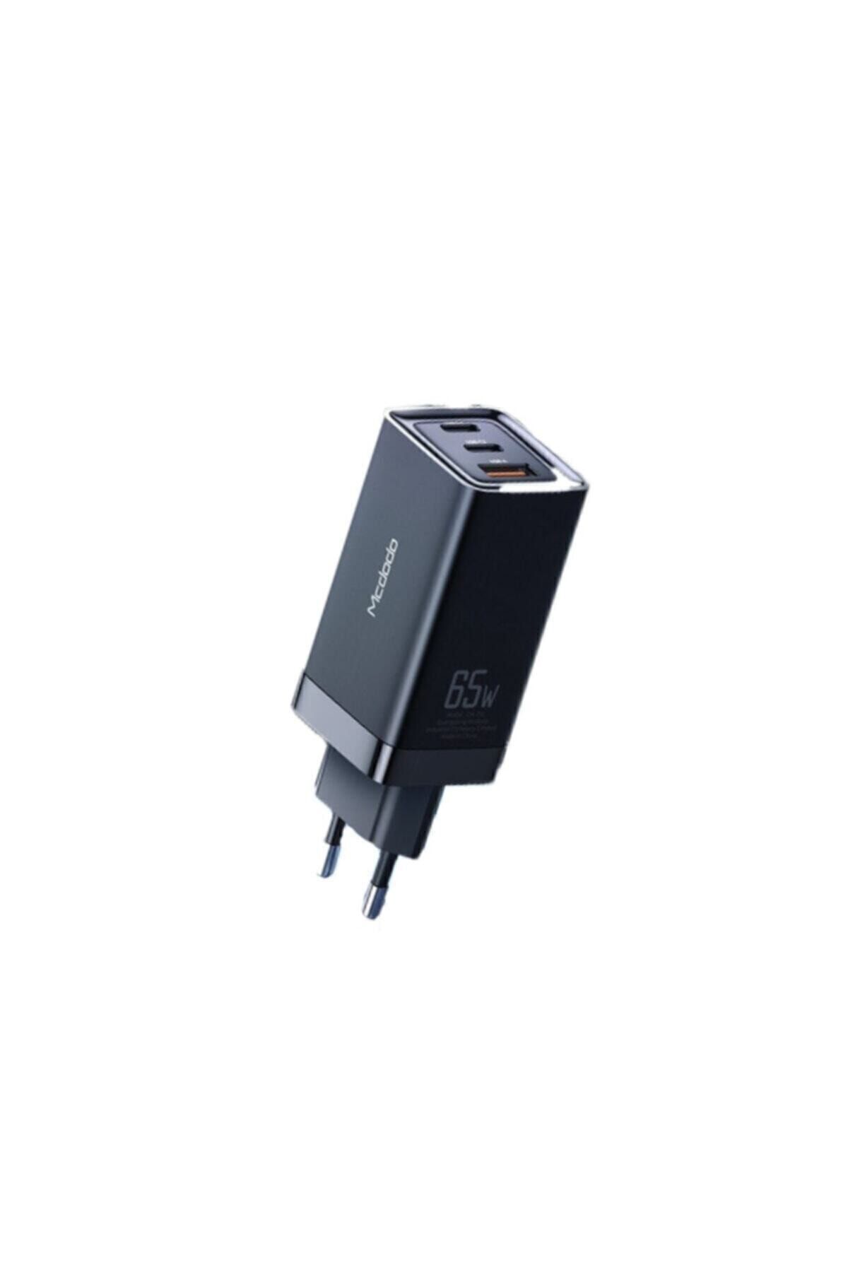 Mcdodo Ch-7921 Gan 65w Yüksek Hızlı 2xtype C 1xusb Girişli Şarj Cihazı-siyah