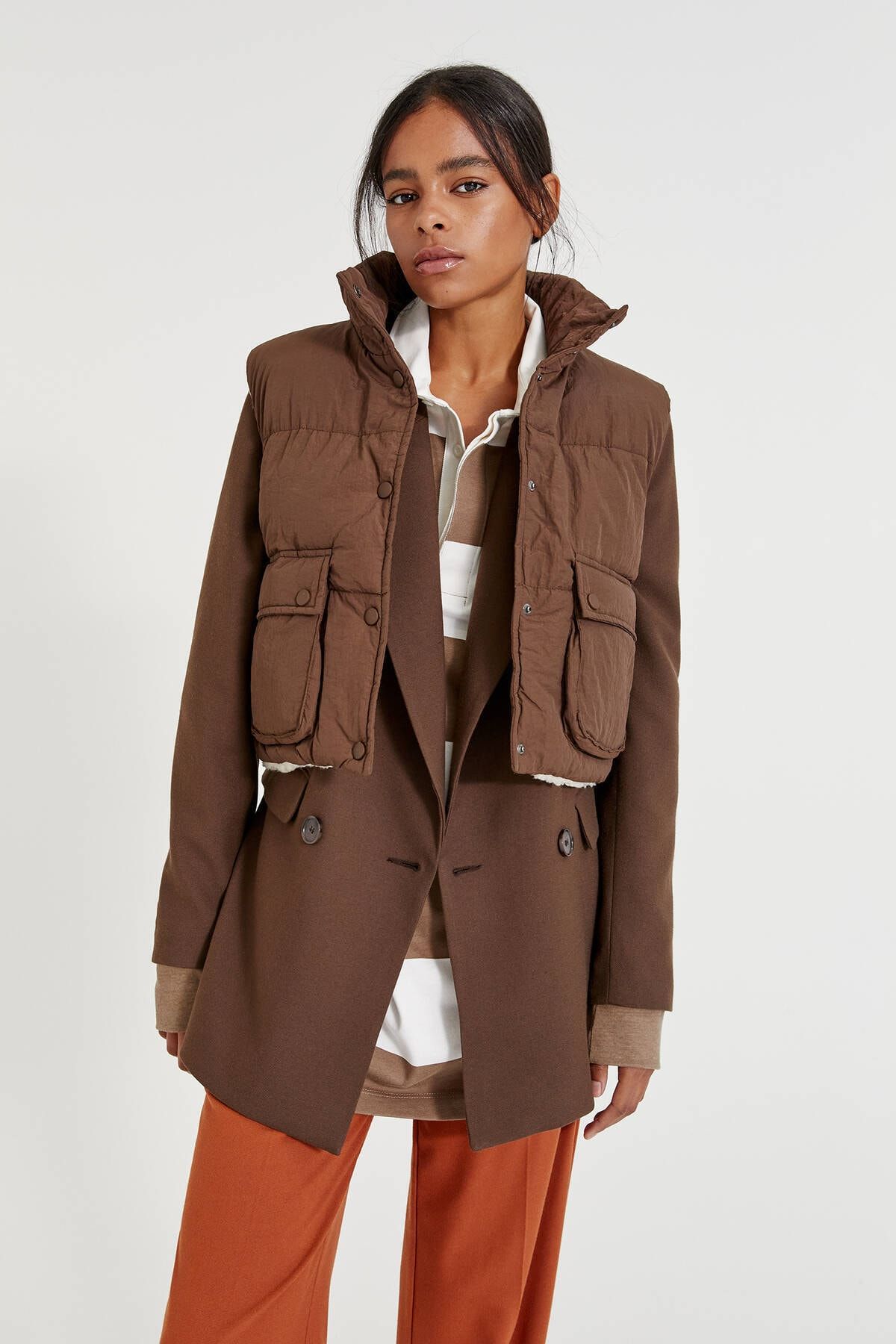 Pull & Bear Dik yaka şişme yelek