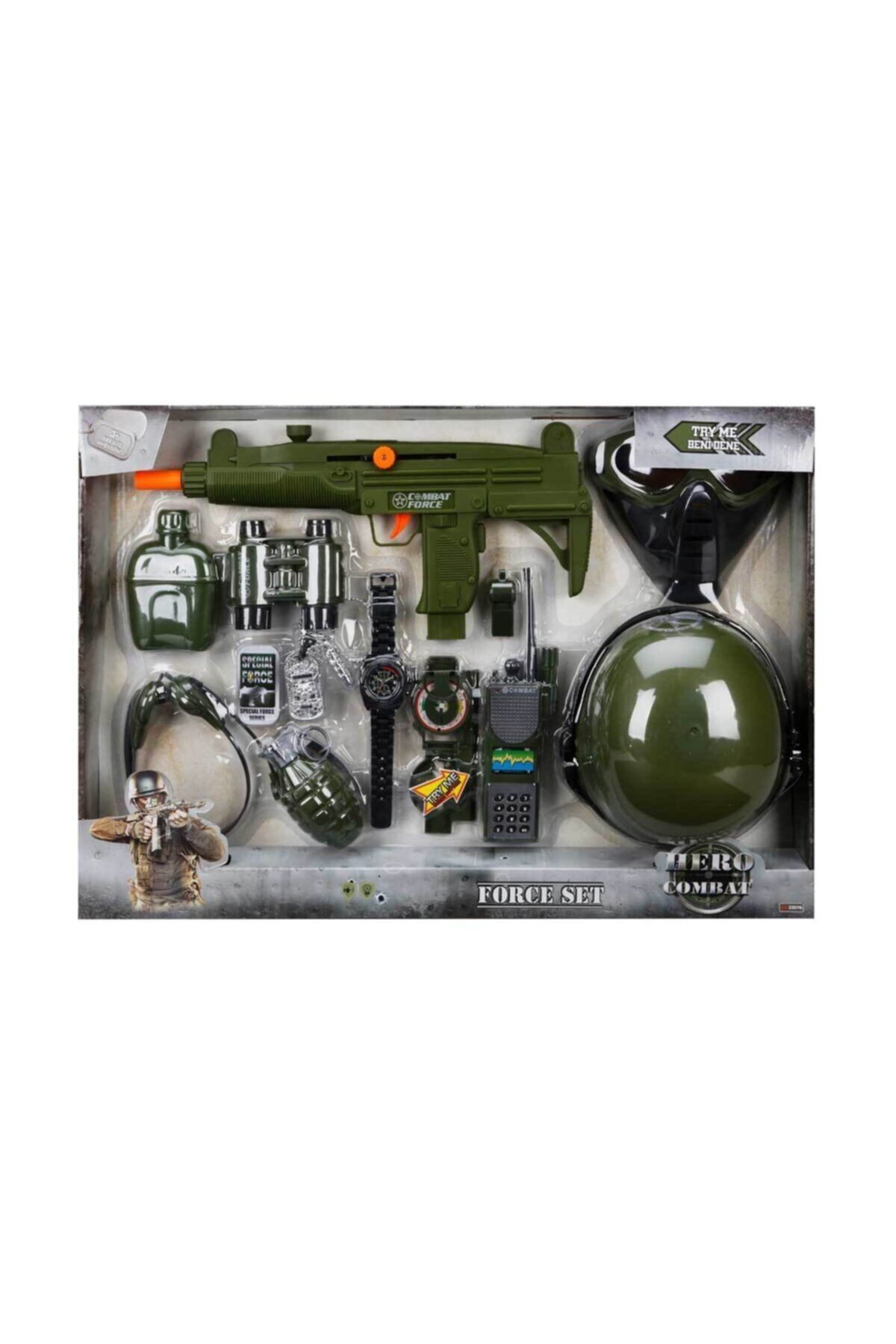 Sunman Sesli Işıklı Kasklı Maskeli Asker Silah Set 13355