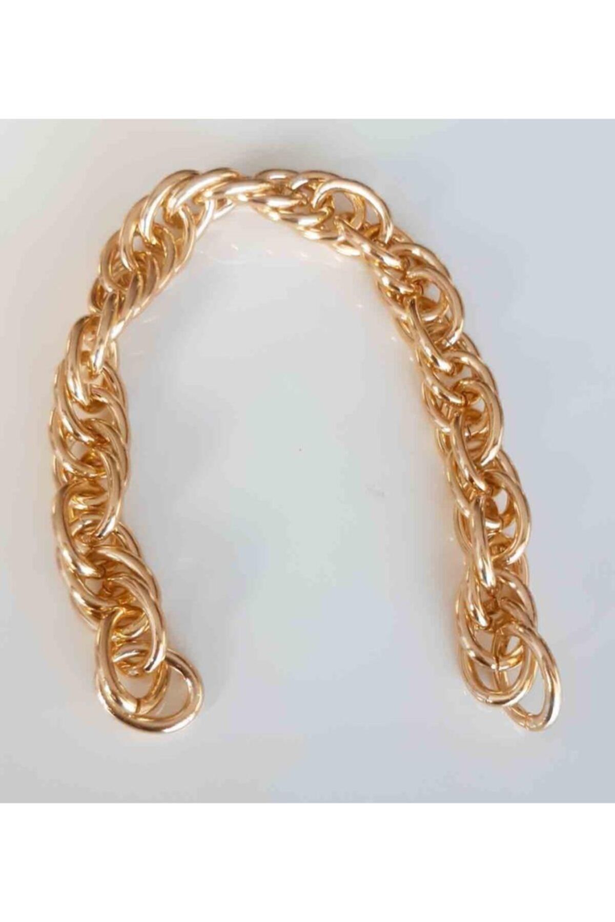 angel çanta aksesuar 35 Cm Çift Halka Döngülü Zincir Light Gold Renk