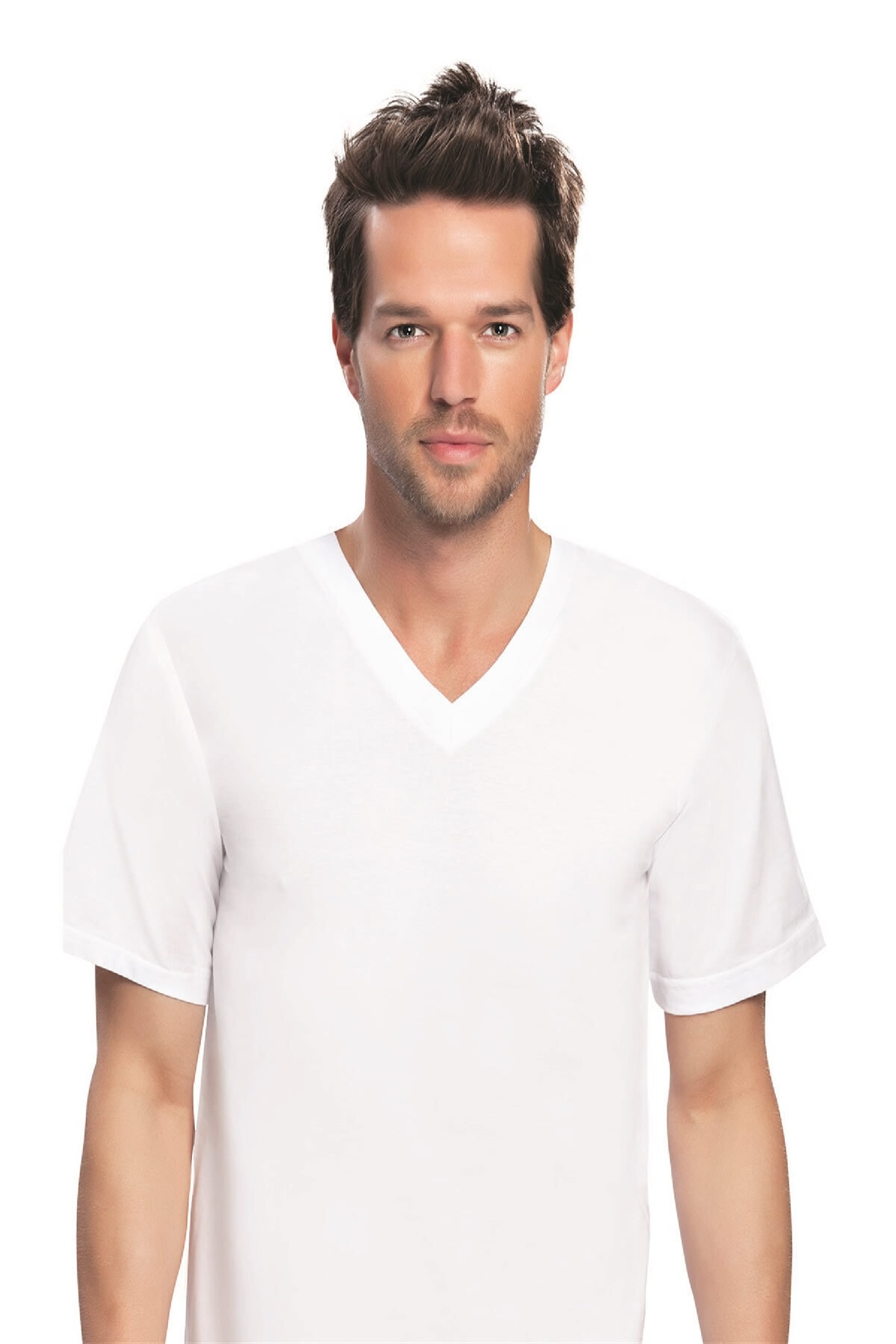 NBB Erkek Beyaz 707 Erkek Atlet Kısa Kollu V Yaka 1 Lı Paket