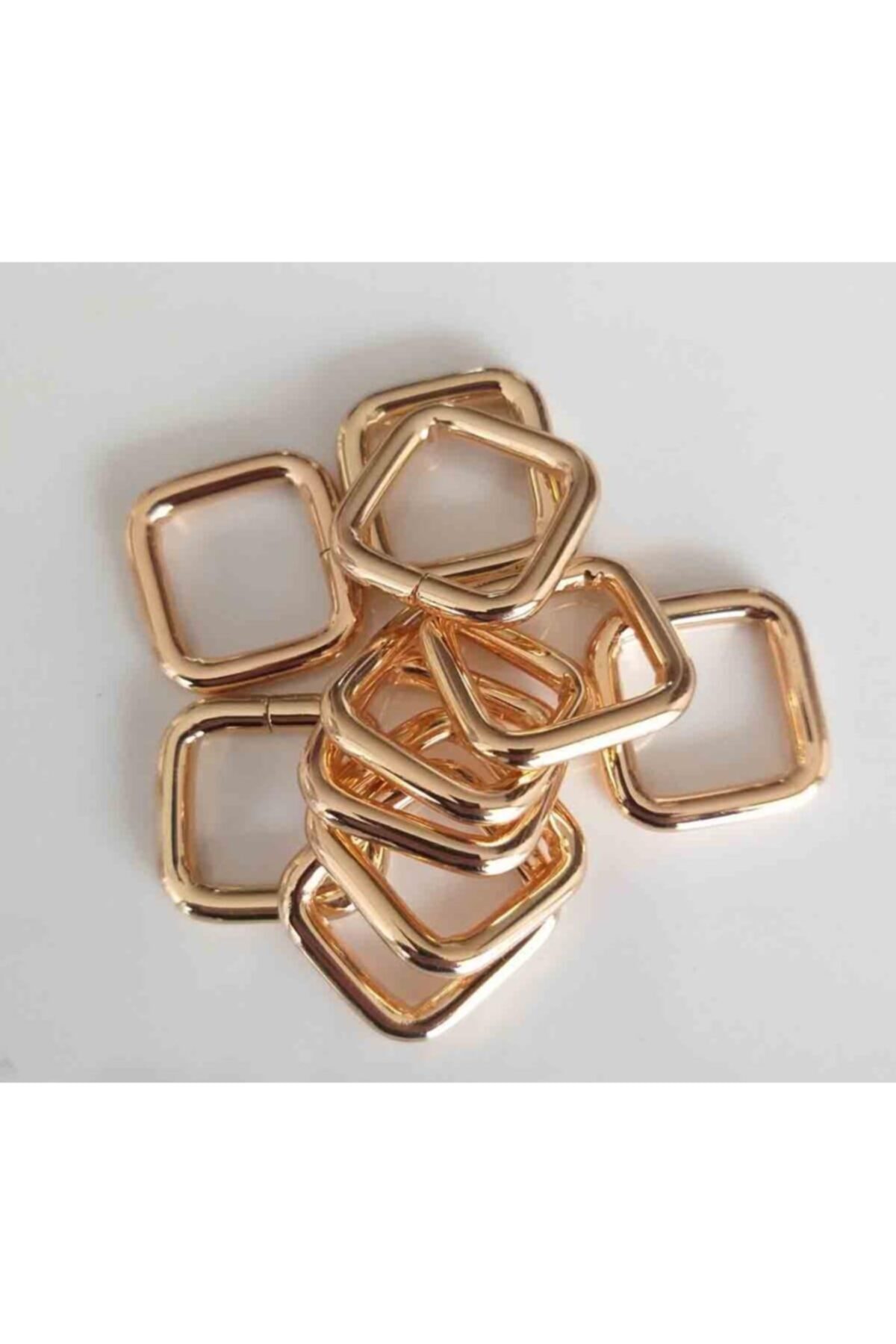 angel çanta aksesuar 10lu Light Gold 2 Cm Kare Halka