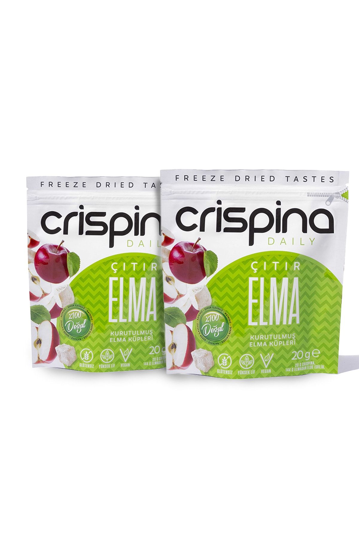 Crispina Çıtır Elma 2'li Paket (freeze Dried) Glutensiz , Vegan , %100 Doğal , Katkısız