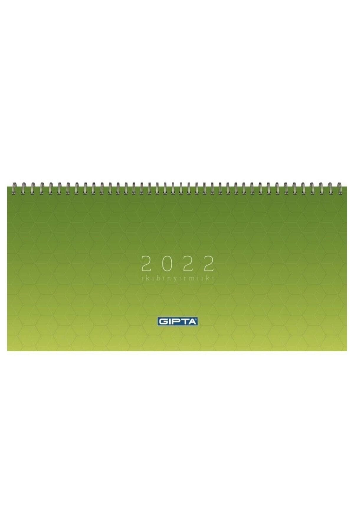 Gıpta Parc 2022 Haftalık Spiralli Masa Takvimi 16x33 cm 506-pxk Yeşil