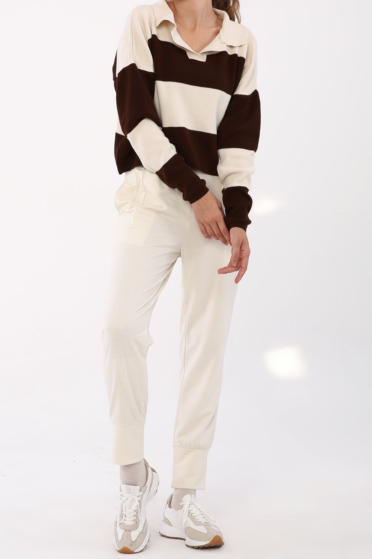 ALLDAY Bej Pens Detaylı Eşofman Altı