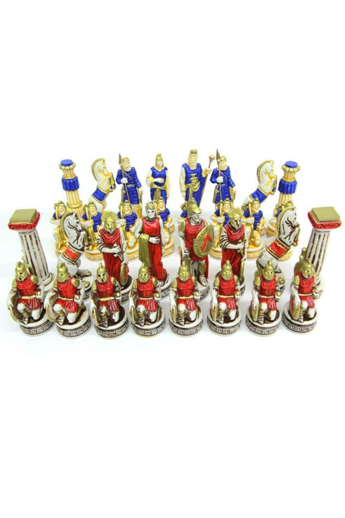 YENİĞÜN STORE Satranç Taşı Polyester Büyükboy Sparta Pers Dekoratif Hediyelik