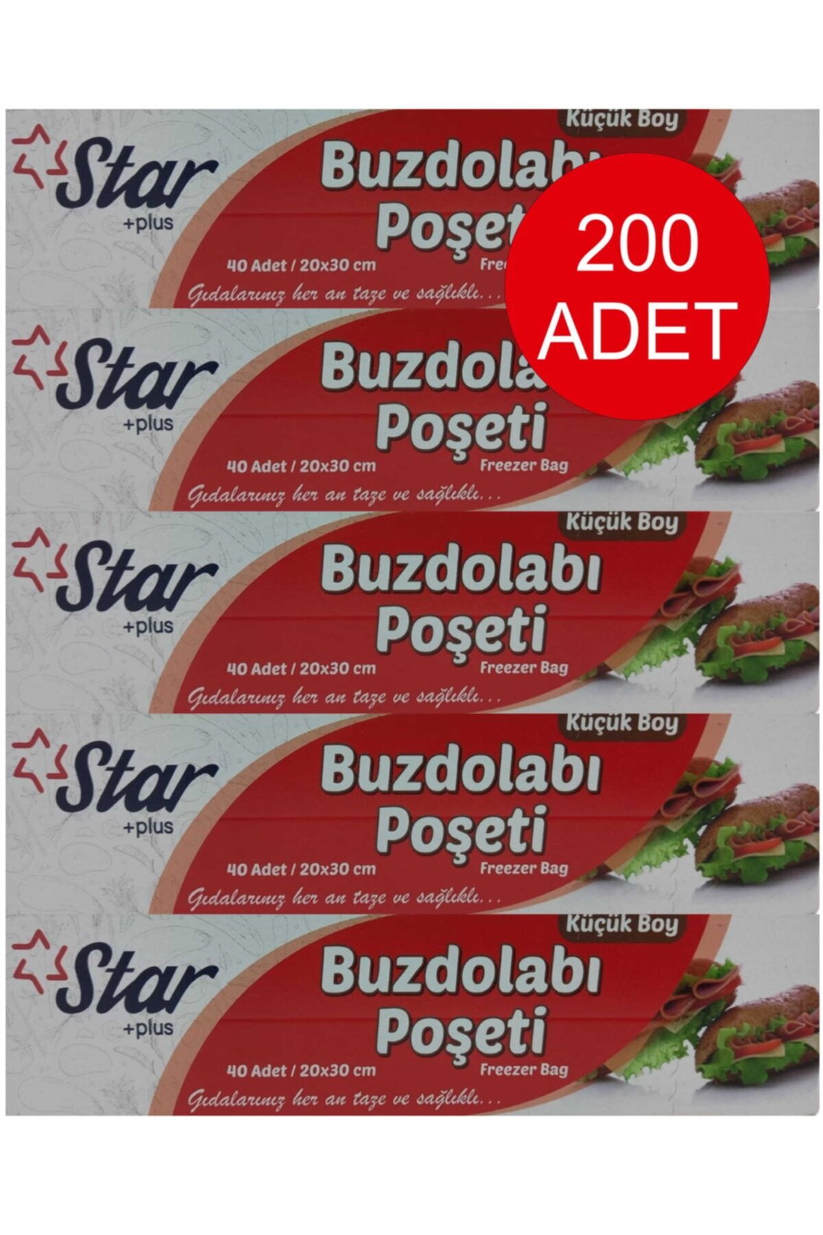 Star Plus Küçük Boy Buzdolabı Poşeti 200 Adet 20*30 Cm
