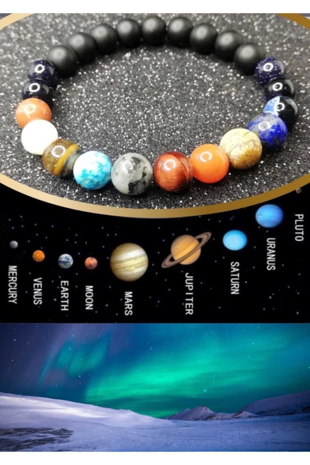 Zümrüdüanka Stone Güneş Sistemi Gezegen Bilekliği