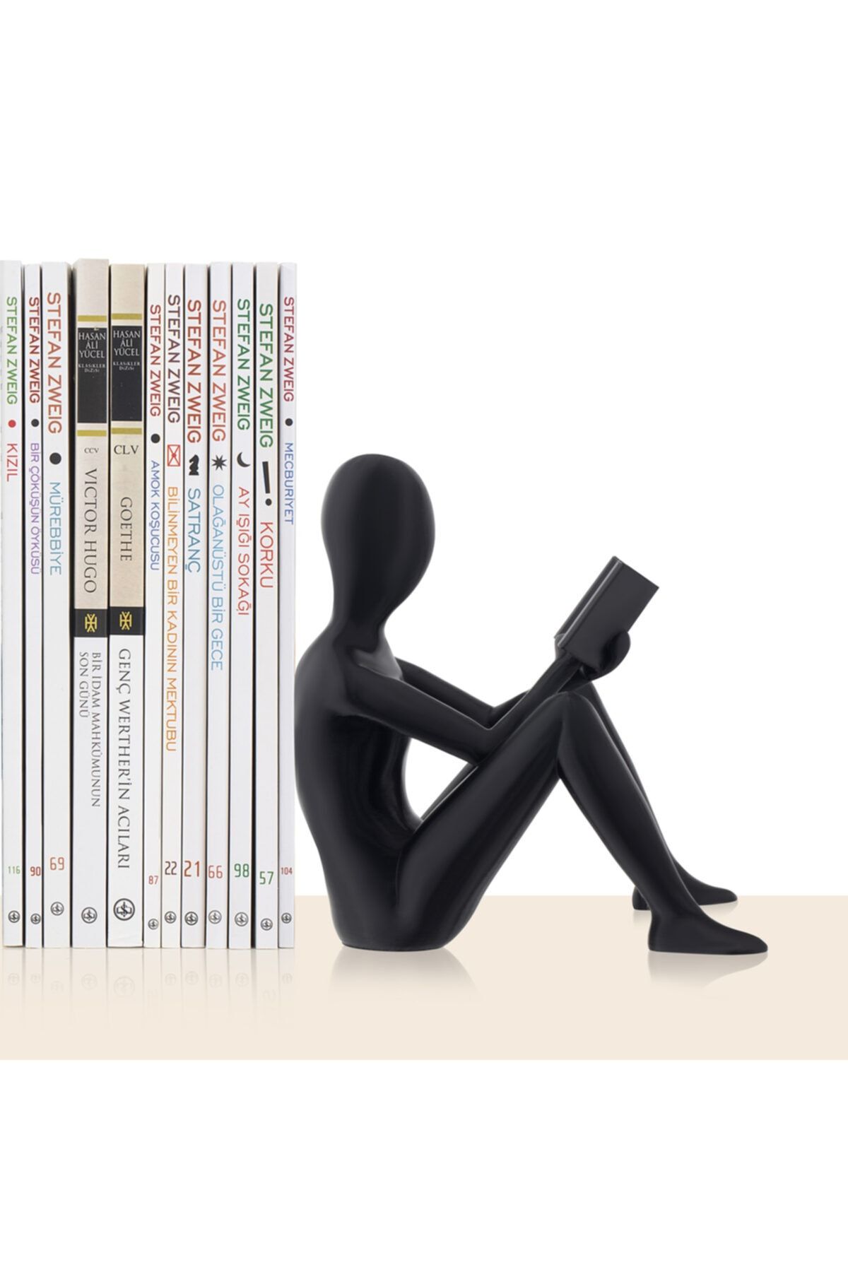 BCOVERART Tasarım Kitap Tutucu- Okuyan Adam- Siyah