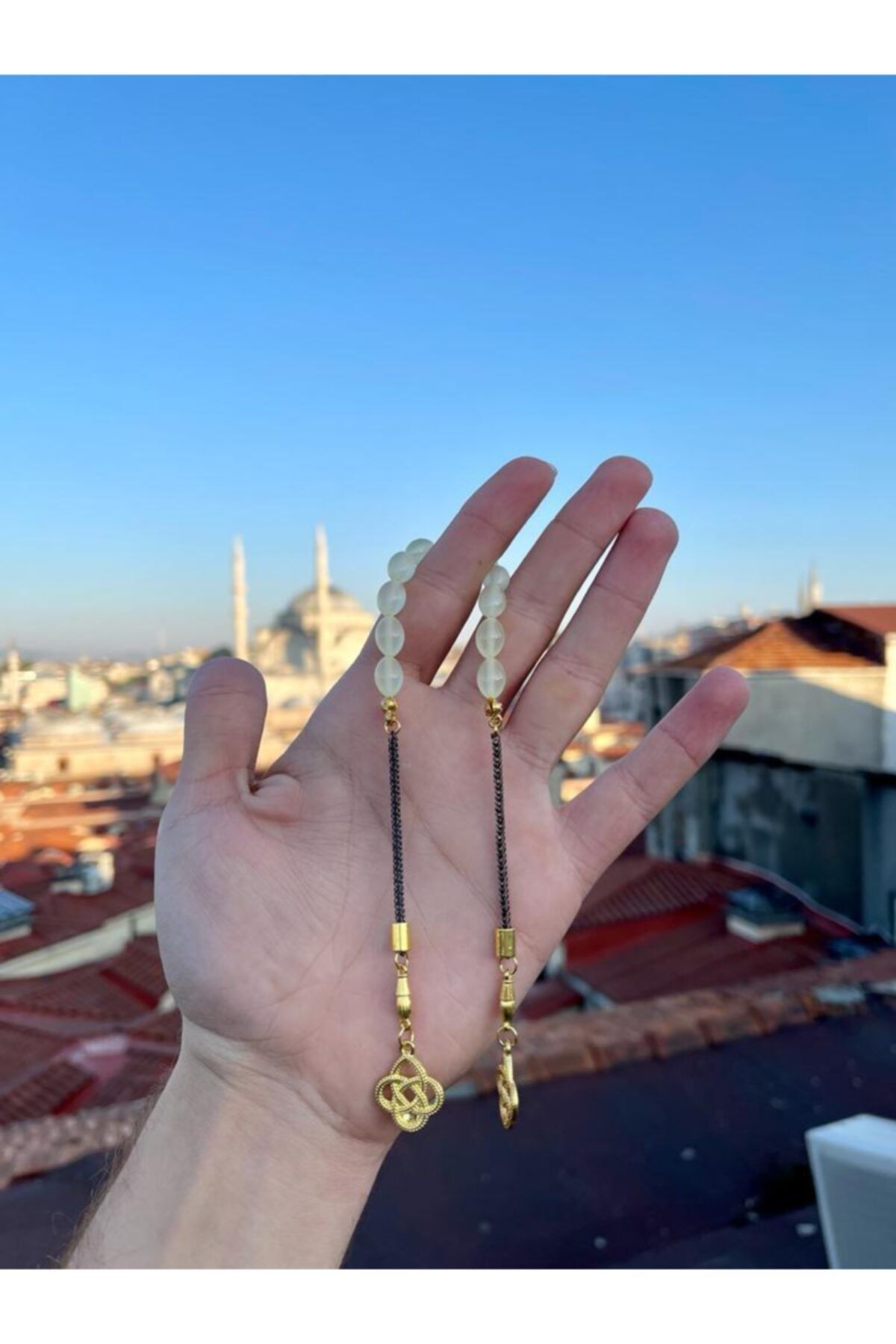 MARKET OF UNİVERSE Erkek Zaza Fosforlu Toz Kehribar Tesbih