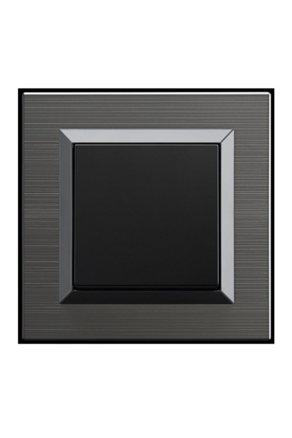 OVİVO Quantum Inox Anahtar (ınox Çerçeve + Siyah Tuş)