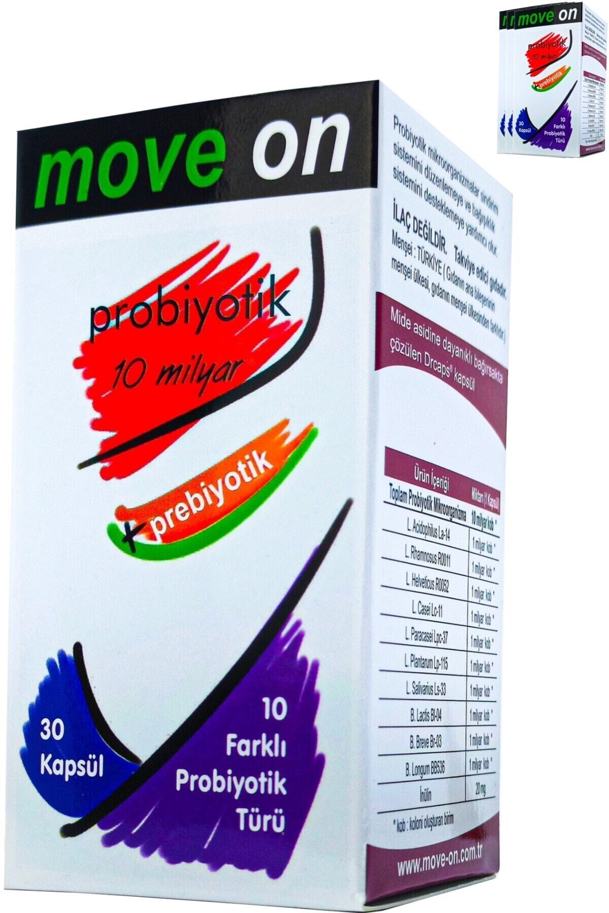 Move On Probiyotik (3 Adet) 10 Milyar + Prebiyotik 30 Kapsül Skt:2024